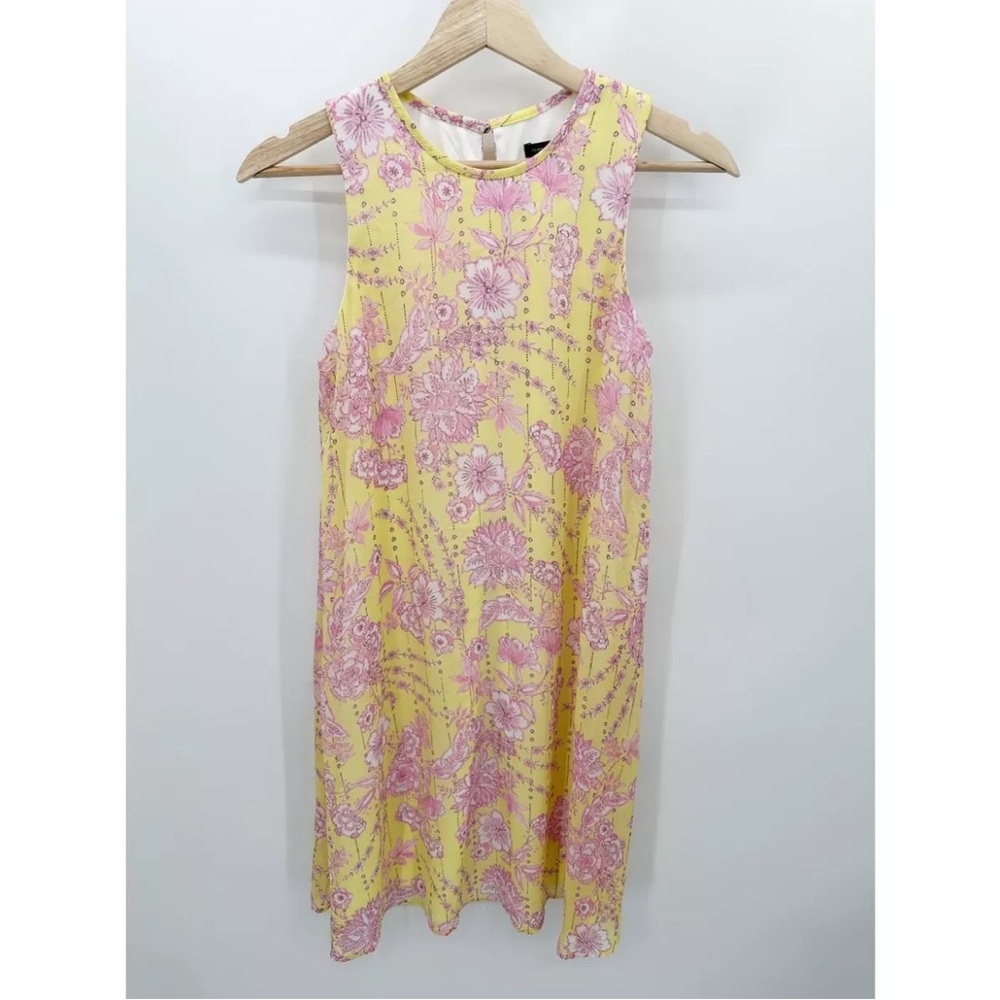 👗 🌺 Floral Yellow and Pink Sleeveless Dress Tommy Hilfiger